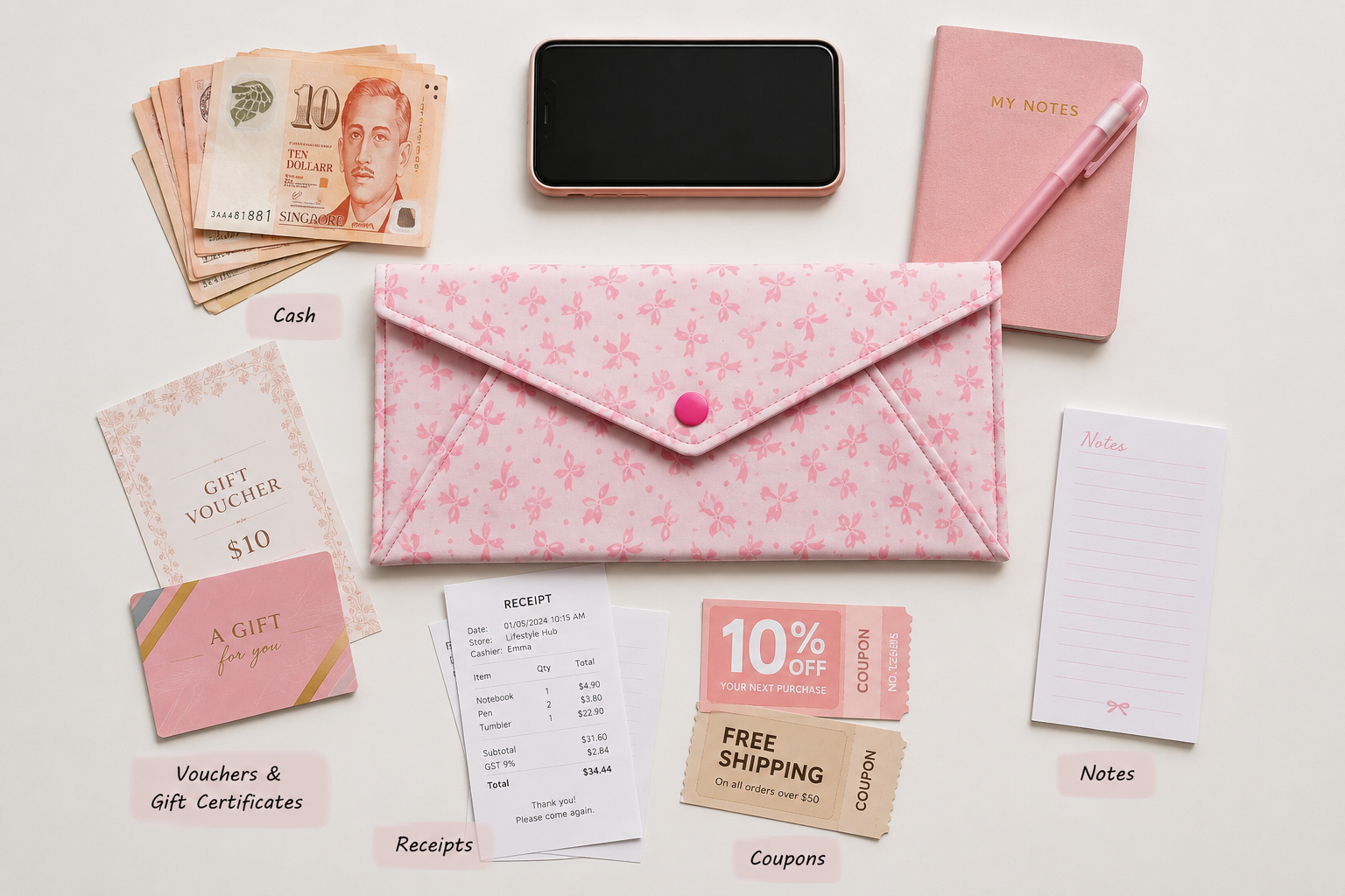 Envelope Pouch Sewing Pattern (2 Sizes)