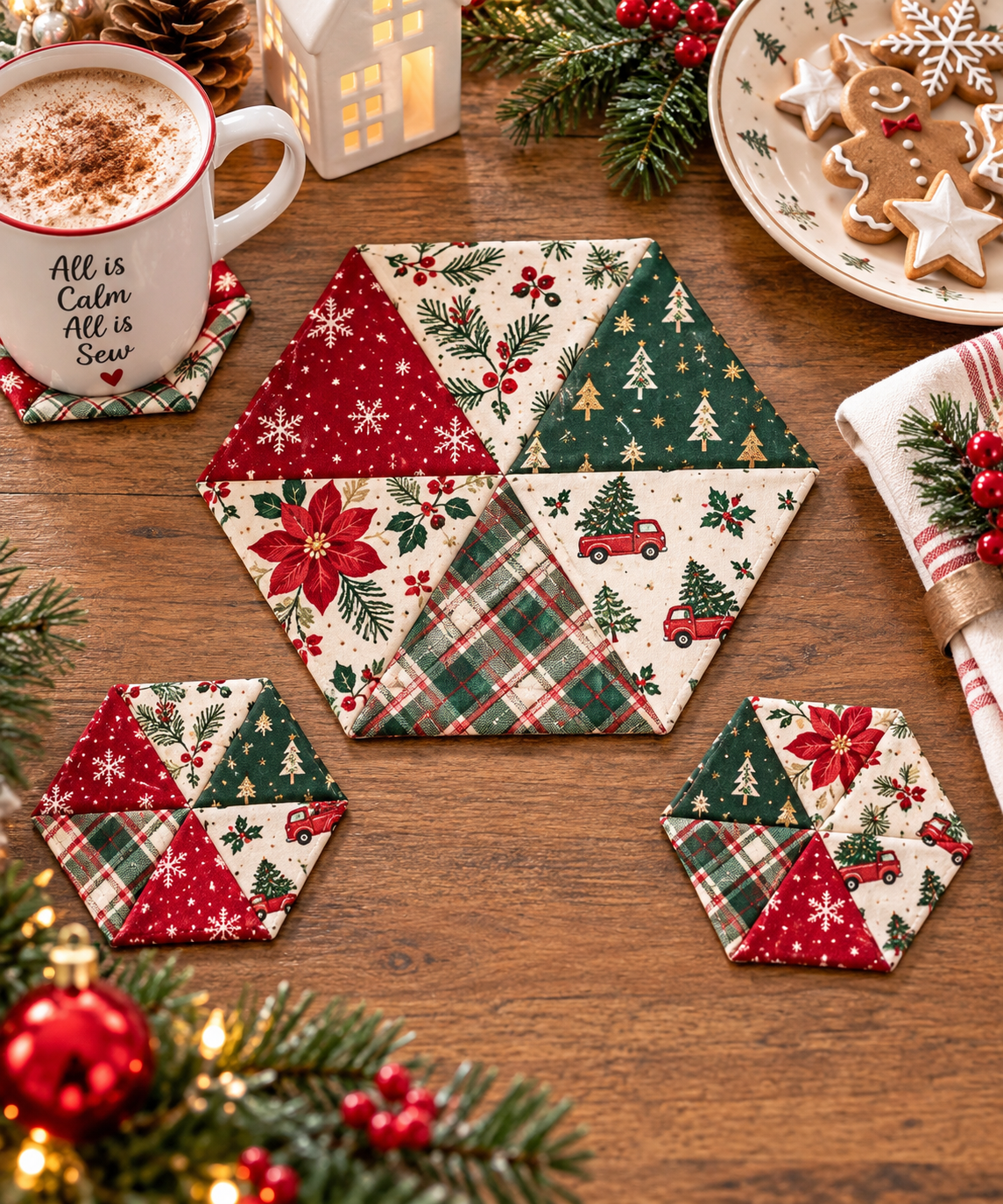 Hexagon Coaster & Placemat Sewing Pattern