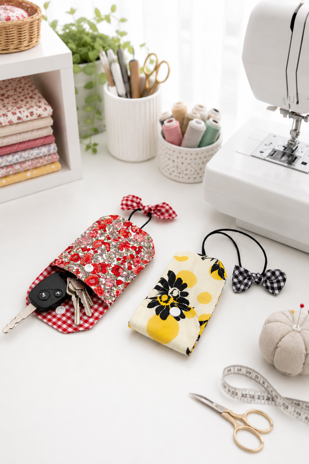 Pull Cord Key Pouch Sewing Pattern (2 Sizes)
