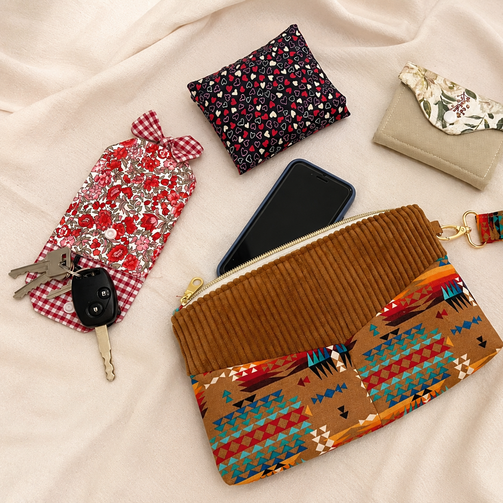 Pull Cord Key Pouch Sewing Pattern (2 Sizes)