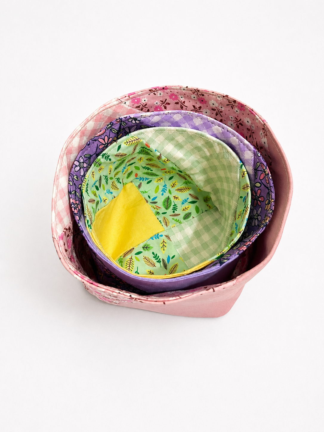 Pinwheel Fabric Basket Sewing Pattern (3 Sizes)