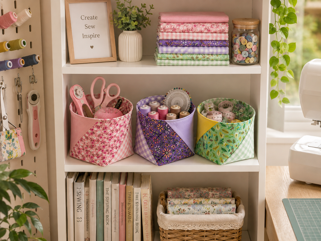 Pinwheel Fabric Basket Sewing Pattern (3 Sizes)