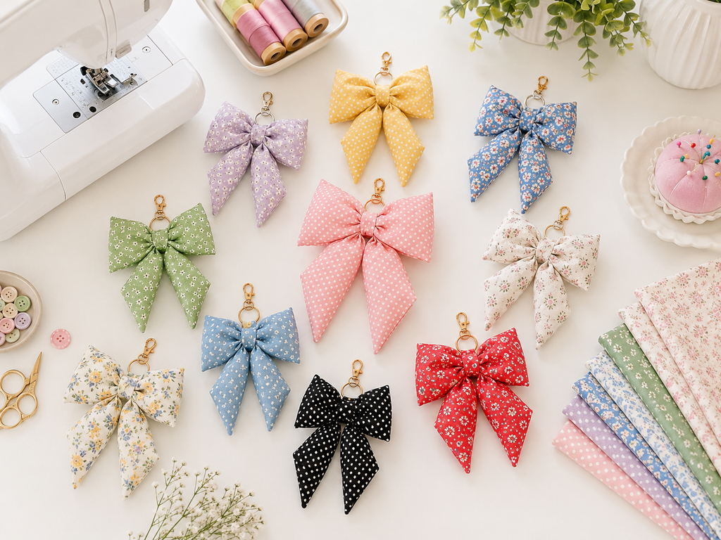 Puffy Bow Keychain Sewing Pattern (2 Sizes)