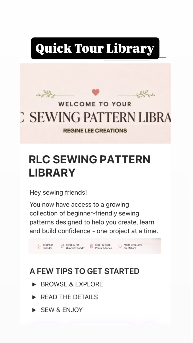 Lifetime Access RLC Sewing Pattern Library